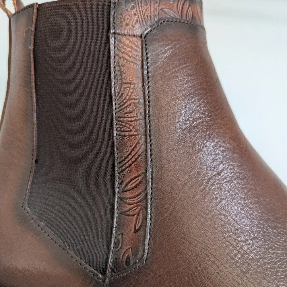 NEW Robert Graham Leather Chelsea Boot Size 11.5 Brown RGB5143